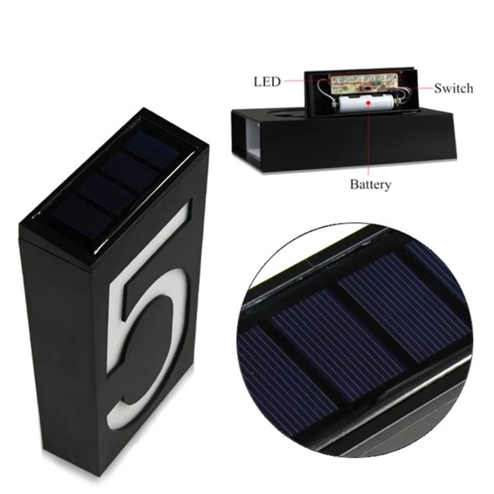 Outdoor Power Number - Легкоустанавливаемый солнечный светодиодный номер дома, прочный,